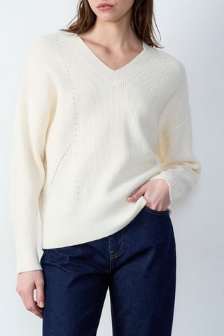 Pull Marche Aux Fleurs - Ecru