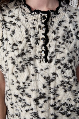 Pull sans manches Abstract poetry - Ecru