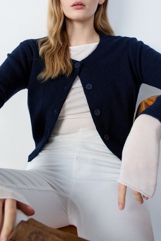 Gilet en laine Essentiel - Bleu marine