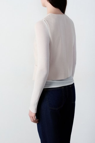 Gilet sans manches Essentiel - Beige