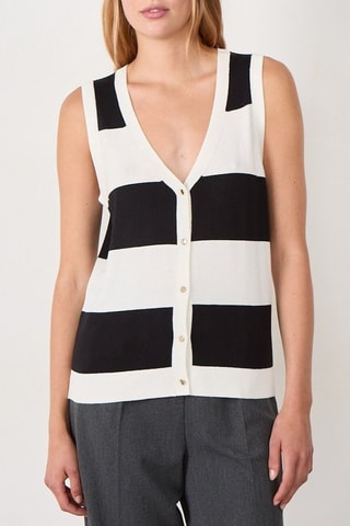 Gilet sans manches Essentiel - Blanc et noir