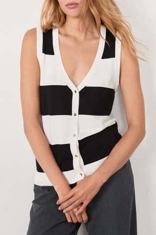 Gilet sans manches Essentiel - Blanc et noir