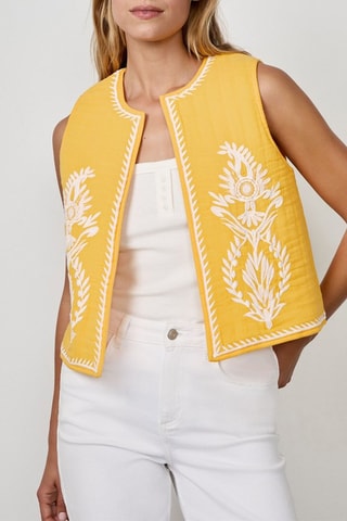 Gilet sans manches Craty Retreat - Jaune et blanc