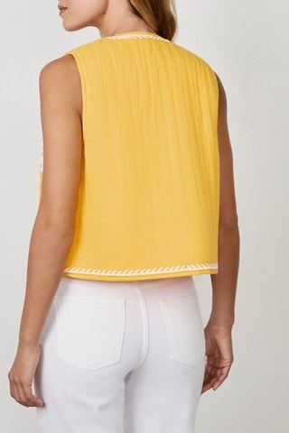 Gilet sans manches Craty Retreat - Jaune et blanc