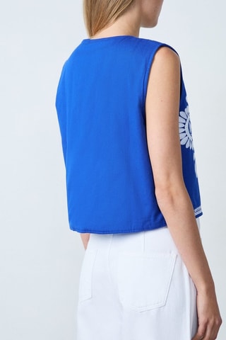 Gilet sans manches - Bleu électrique et blanc