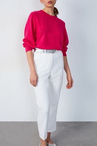 Pantalon 7/8 taille haute Essentiel - Blanc