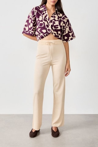 Pantalon taille haute Vintage St Tropez - Beige