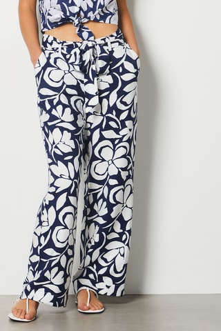 Pantalon Calypso - Bleu nuit et blanc - Etam