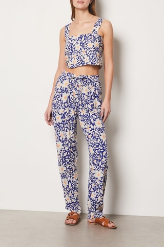 Pantalon Baya - Bleu électrique et blanc - Etam
