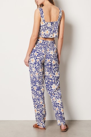 Pantalon Baya - Bleu électrique et blanc - Etam