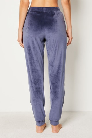 Jogging en velours Loeva - Bleu marine - Etam