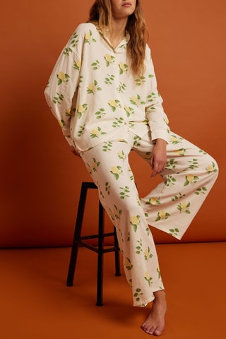 Pantalon en lin Citron - Ecru - Etam