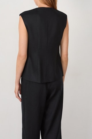 Veste sans manches en lin Timeless Summer - Noir