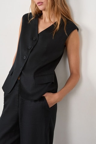 Veste sans manches en lin Timeless Summer - Noir