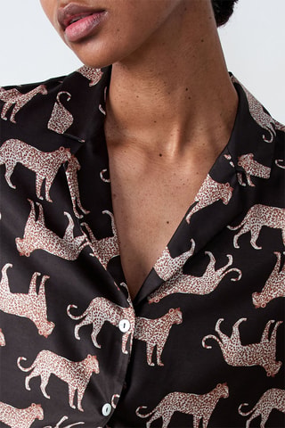Chemise de pyjama Panthère - Noir