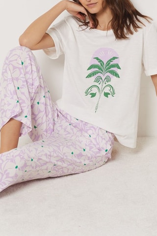 Pantalon de pyjama  - Palm Resort -  Lilas - Etam