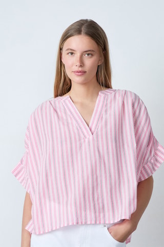 Blouse Vintage St Tropez - Rose et blanc