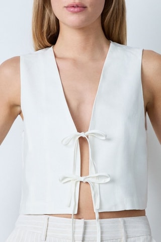 Top en lin Vintage St Tropez - Blanc