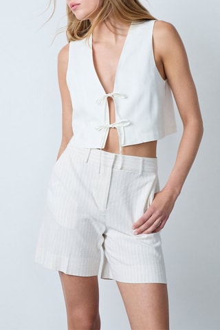 Top en lin Vintage St Tropez - Blanc