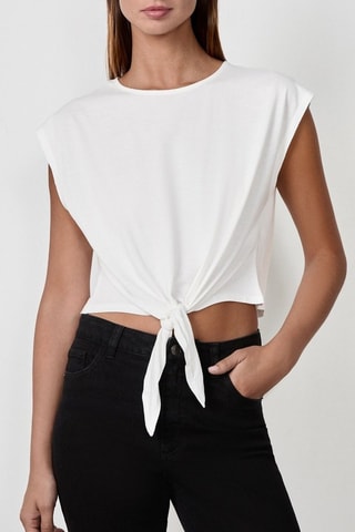 Crop top noué Craty Retreat - Blanc