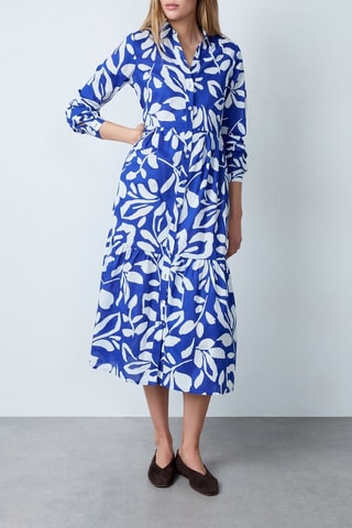 Robe chemise Essentiel - Bleu roi et blanc