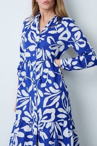 Robe chemise Essentiel - Bleu roi et blanc