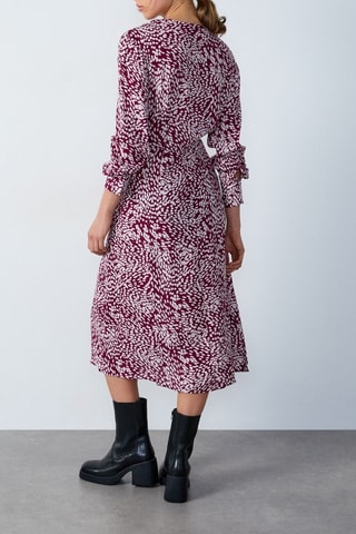 Robe longue Abstract Poetry - Bordeaux et blanc