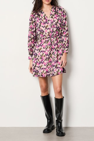 Robe patineuse Marche Aux Fleurs - Rose et kaki