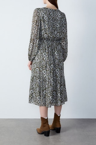 Robe midi Marche Aux Fleurs - Kaki