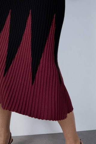 Robe fourreau Abstract poetry - Noir et bordeaux