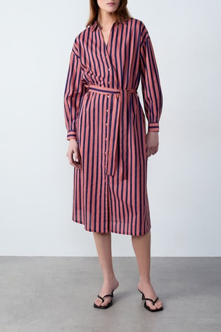 Robe chemise Afternoon Light - Rose et bleu marine