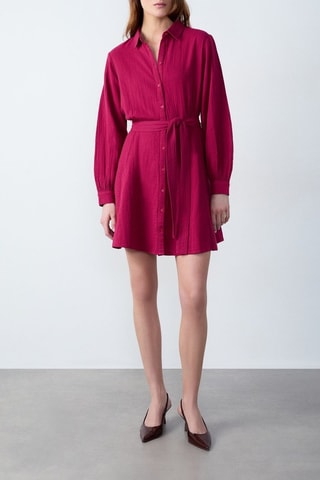 Robe chemise Essentiel - Rouge framboise