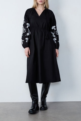 Robe midi Afternoon light - Noir