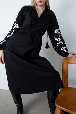 Robe midi Afternoon light - Noir