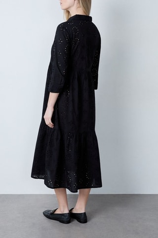 Robe midi en broderie anglaise Essentiel - Noir