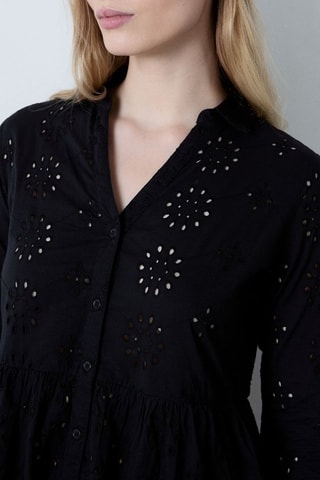 Robe midi en broderie anglaise Essentiel - Noir