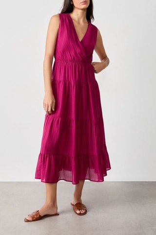 Robe volantée Vintage St Tropez - Fuchsia