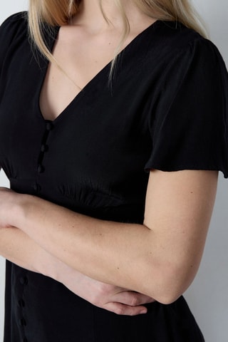 Robe chemise Capsule Fleurs - Noir