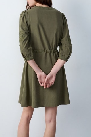 Robe patineuse Marche Aux Fleurs - Vert olive