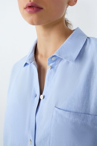 Robe chemise en lin Isame - Ciel