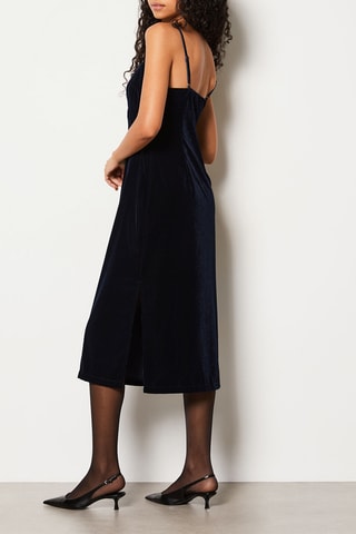 Robe droite en velours Melina - Bleu nuit - Etam