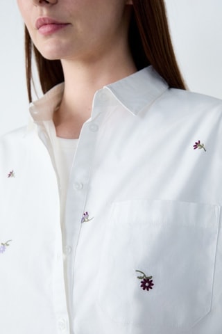 Chemisier Capsule Broderie - Blanc