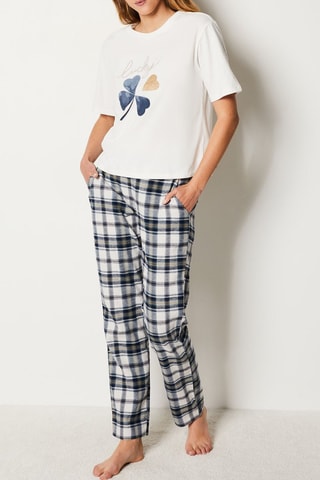 Pyjama 3 pièces Lawrence - Bleu marine et blanc