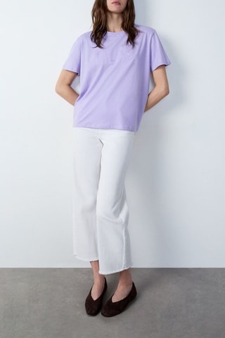 T-shirt Marche Aux Fleurs - Mauve