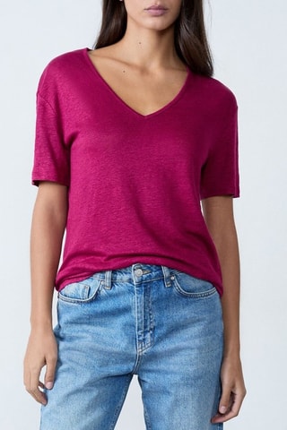 T-shirt en lin S26-Indispensables - Bordeaux