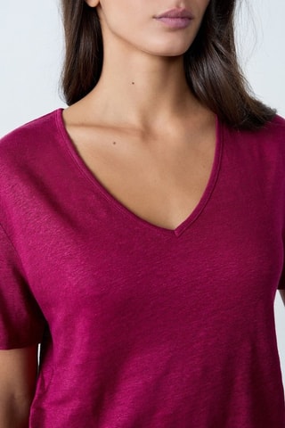 T-shirt en lin S26-Indispensables - Bordeaux