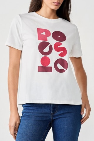 T-shirt Vintage St Tropez - Blanc et rose