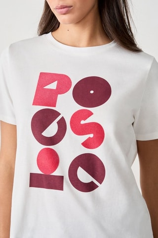 T-shirt Vintage St Tropez - Blanc et rose
