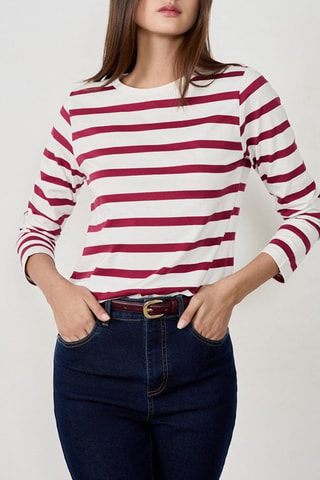 T-shirt Indispensables - Blanc et bordeaux