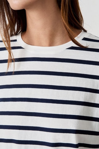 T-shirt Indispensables - Blanc et bleu marine